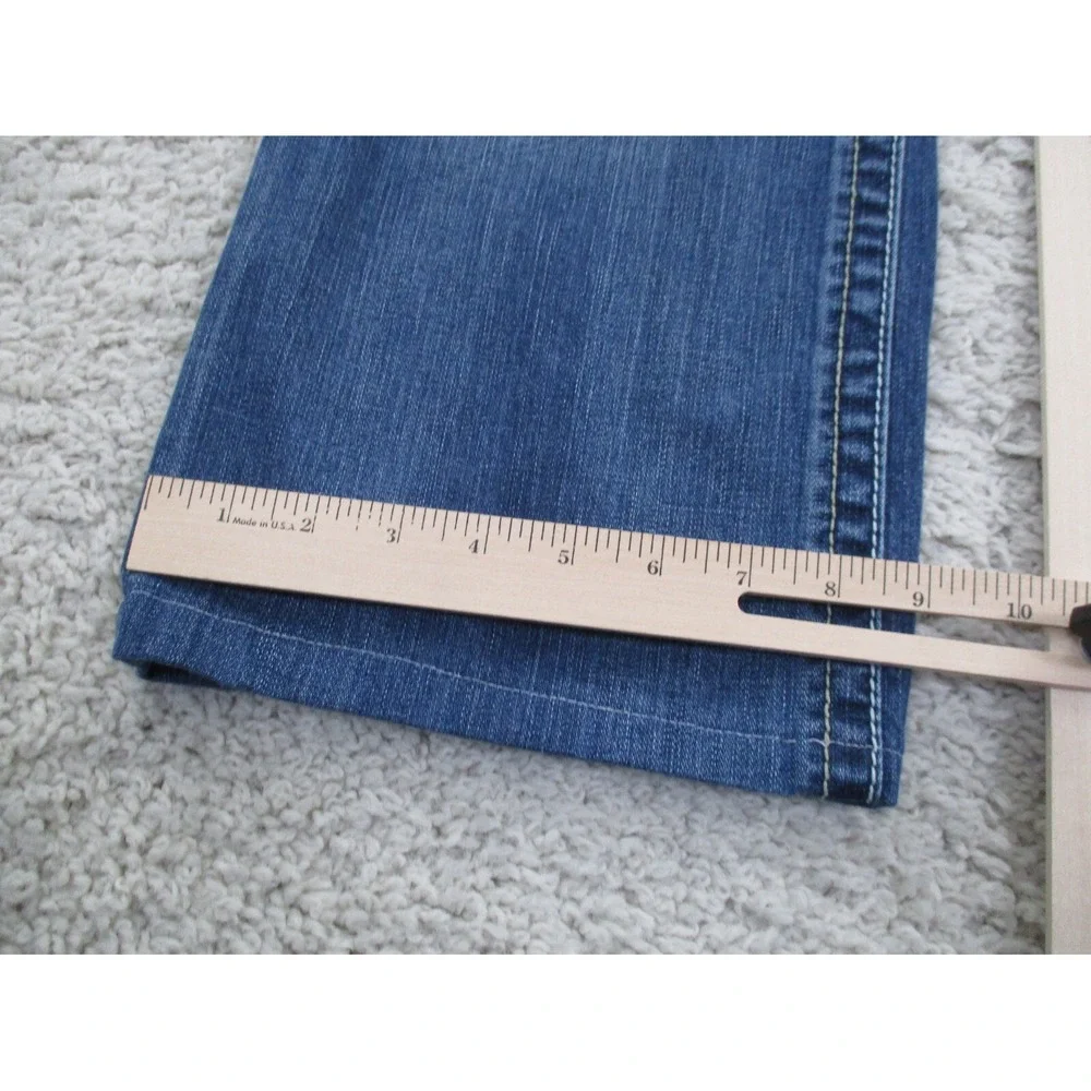 BKE Jeans Mens 33x25 Blue Tyler Denim Cotton Buckle Outdoor Straight Hemmed A2